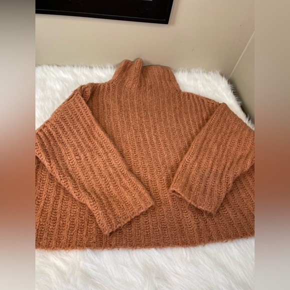 Free People Fluffy Fox Chunky Knit mock neck Sweater - Picture 7 of 12